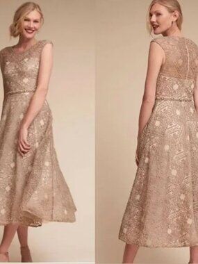 Anthropologie x BHLDN x Sara Emanuel Soutache Maxi Dress Womens size 12